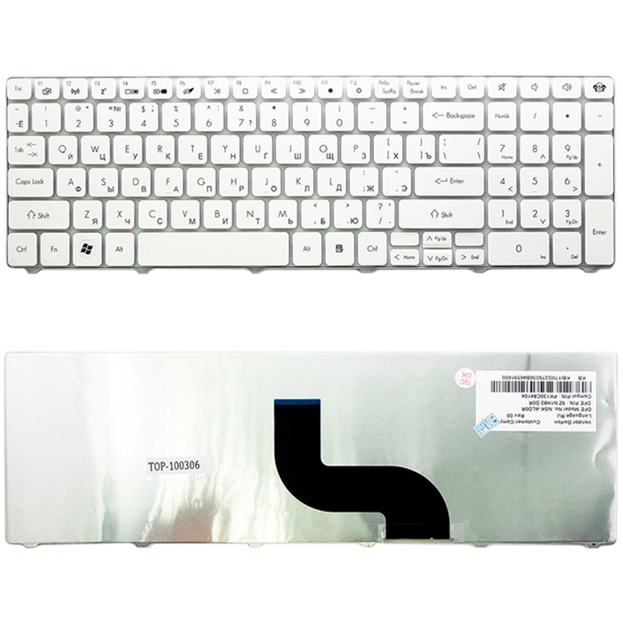 

Клавиатура для ноутбука Acer Timeline 5810T, 5410T, 5820TG, 5536, 5750G Series, белая (TOP-100306), Белый, TOP-100306