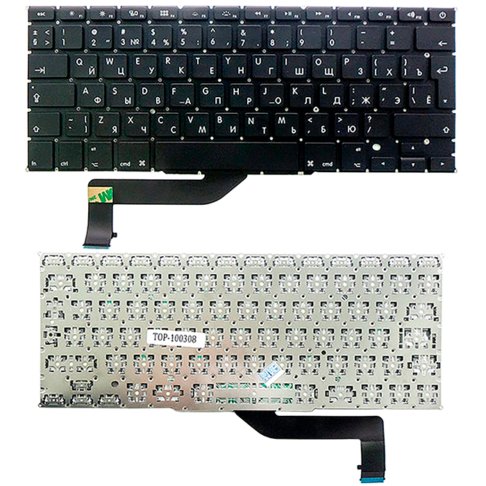 

Клавиатура для ноутбука Apple MacBook Pro 15" A1398 Series. черный (TOP-100308), TOP-100308