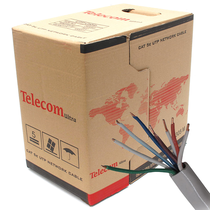 Витая пара Telecom UTP кат.5e 4 пары CCA 305м. (TUS44048E)
