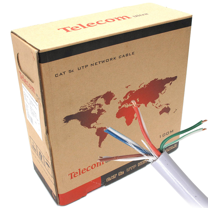 Витая пара Telecom UTP кат.5e 4 пары CCA 100м. (TUS44148E)