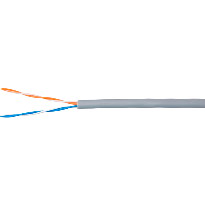Витая пара UTP кат.5, 2 пары, CU, 0.45 мм, 500м., внутренний, одножильный, серый, ULAN (UEC-UU002-5-PVC-GY-5)