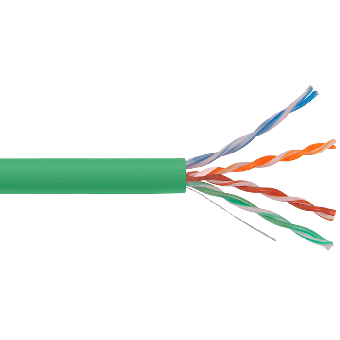Витая пара UTP кат.5e, 4 пары, CU, 0.51 мм, 305м., внутренний, одножильный, LSZH, зеленый, ITK (LC1-C5E04-122)
