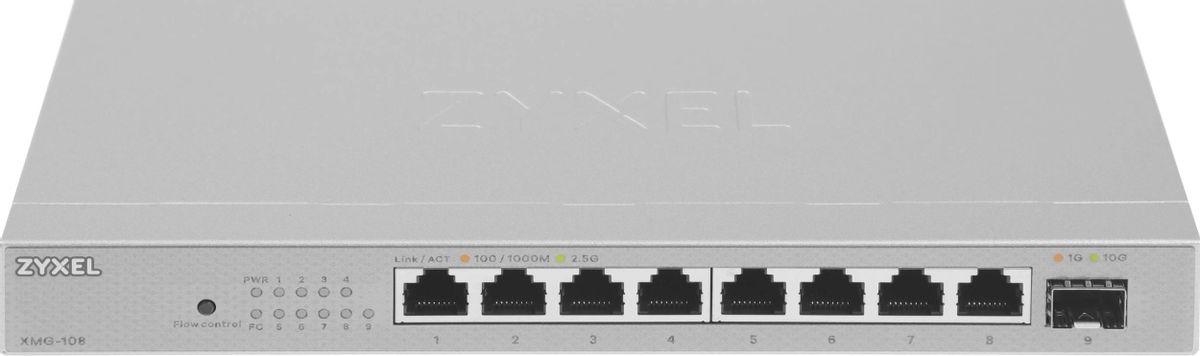 Коммутатор ZYXEL XMG-108, 8x2.5 Гбит/с, SFP/uplink: SFP+x1 (XMG-108-ZZ0101F)