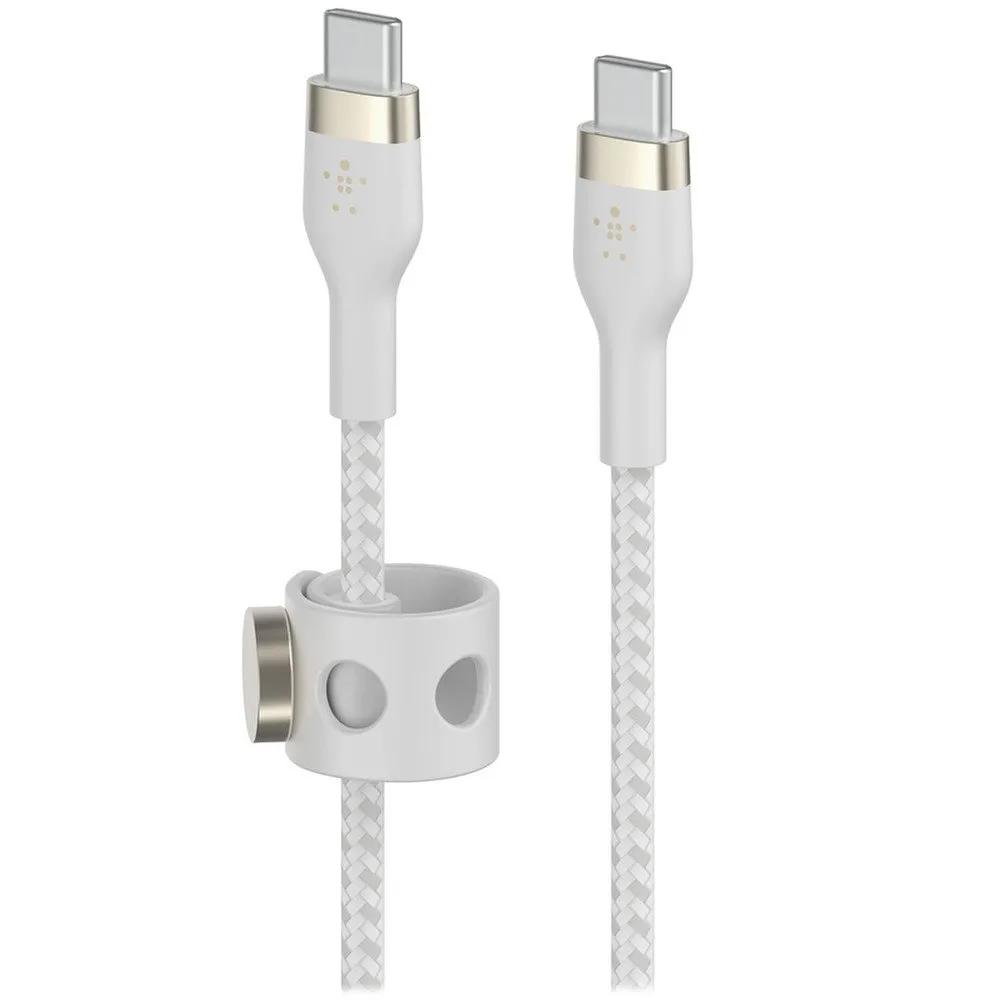 Кабель USB Type-C(M)-USB Type-C(M), 2 м, белый, Belkin BoostCharge Pro Flex CAB011bt2MWH (CAB011bt2MWH)