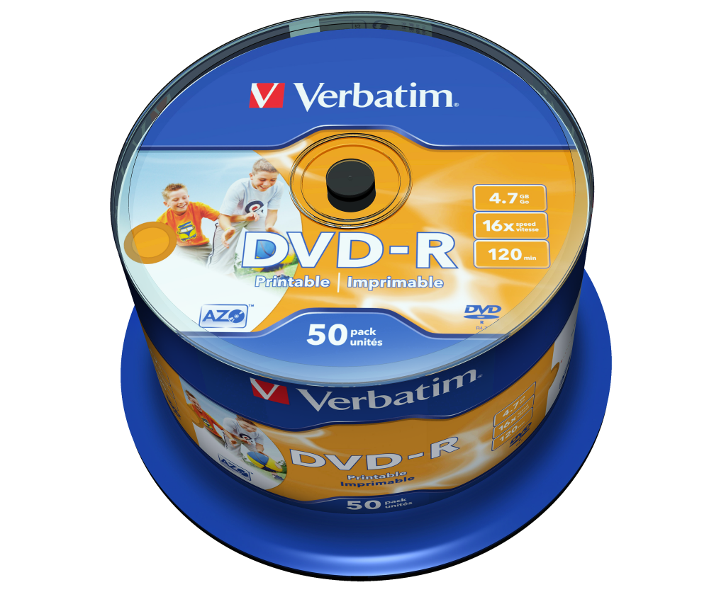 Диск Verbatim DVD-R 4.7Gb, 16x, на шпинделе (50 шт)