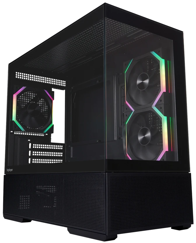 Корпус 1STPLAYER CV6 ARGB, Mini-Tower, без БП, черный