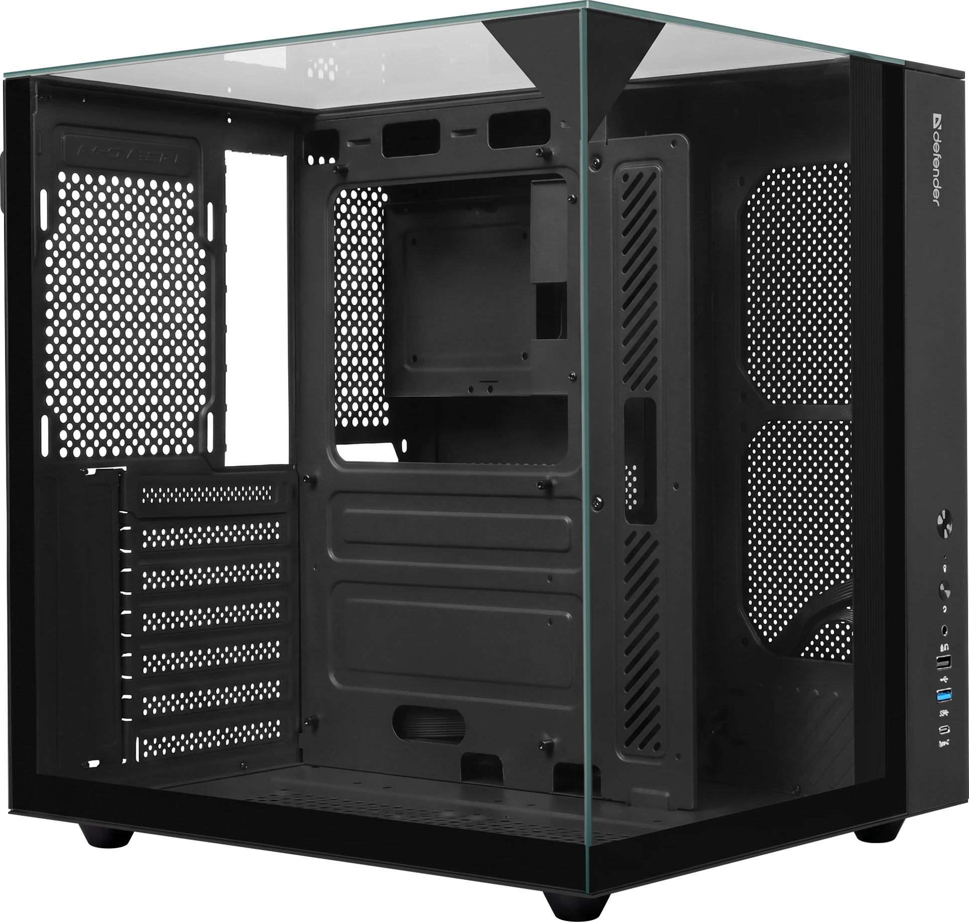Корпус Defender CryoCube, Midi-Tower, без БП, черный