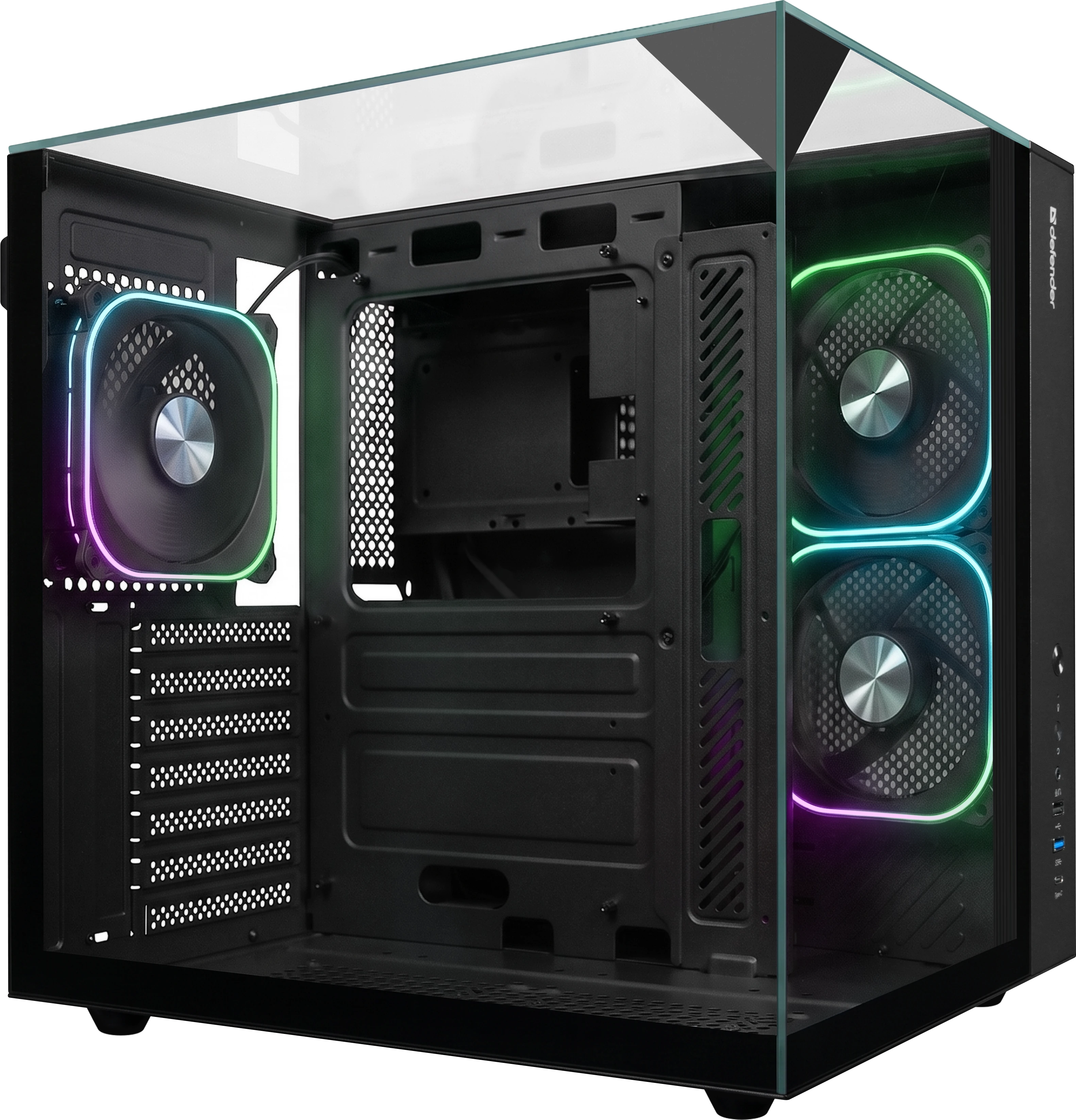 Корпус Defender CryoCube, Midi-Tower, без БП, черный