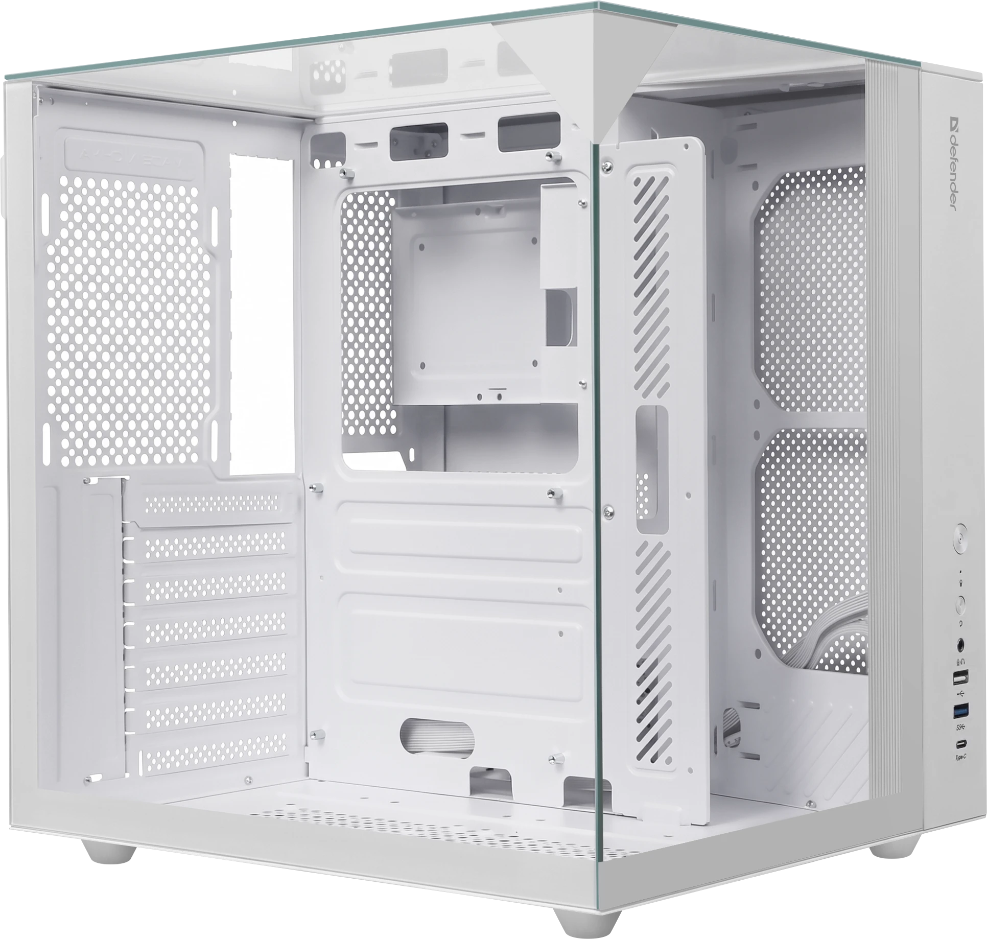 Корпус Defender CryoCube, Midi-Tower, без БП, белый
