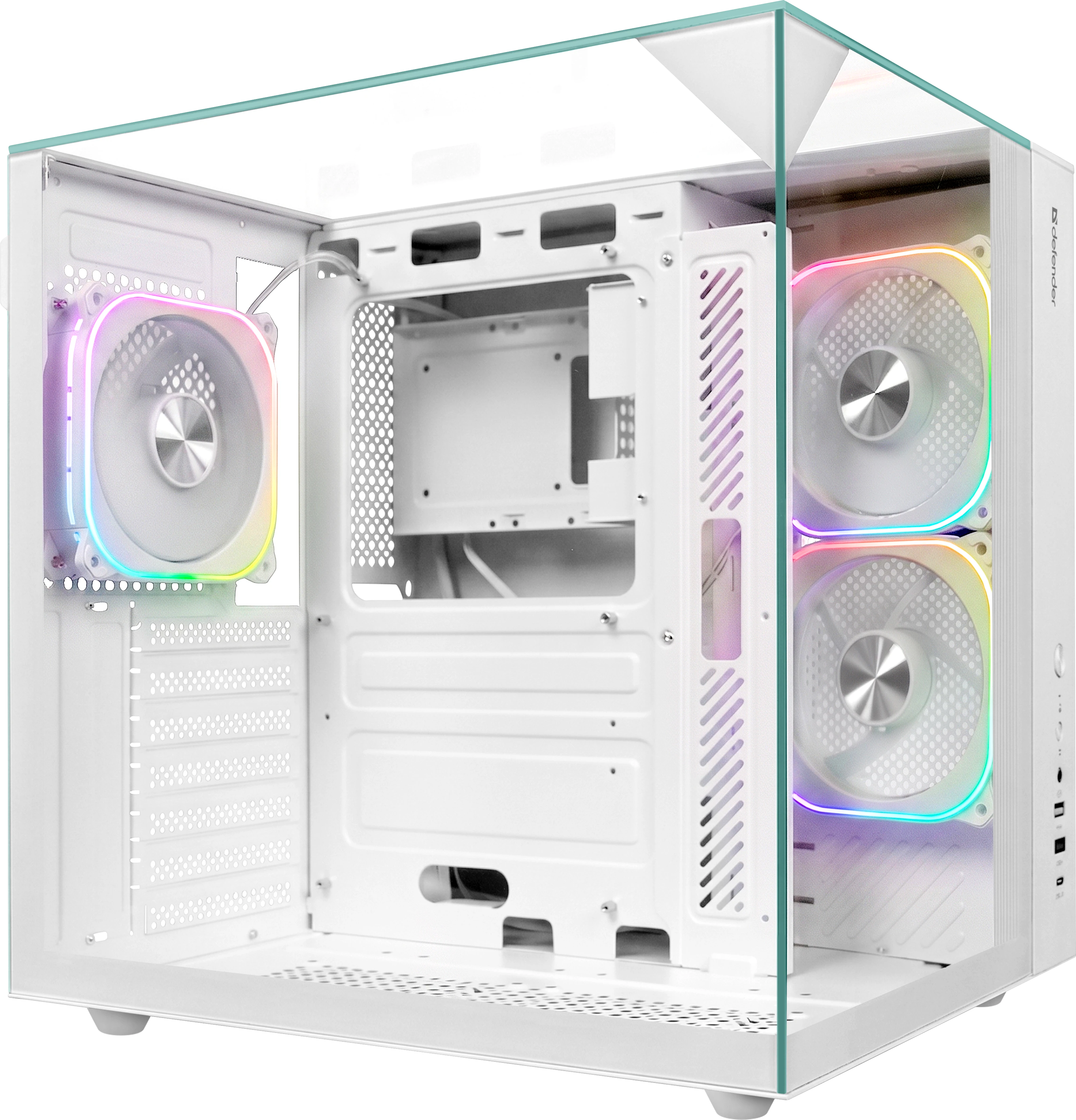 Корпус Defender CryoCube, Midi-Tower, без БП, белый
