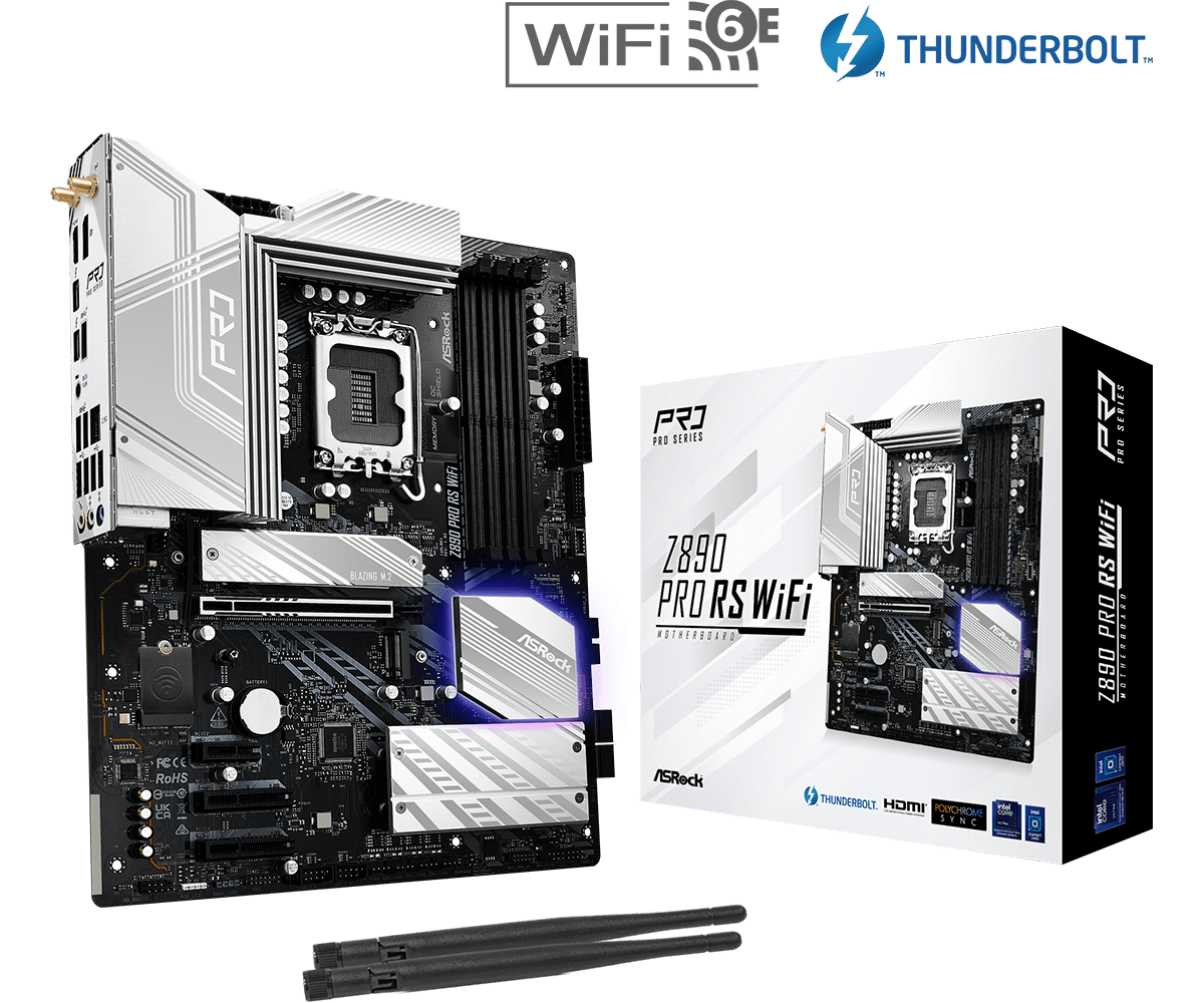 Материнская плата ASRock Z890 PRO RS WIFI, LGA1851, Intel Z890, ATX