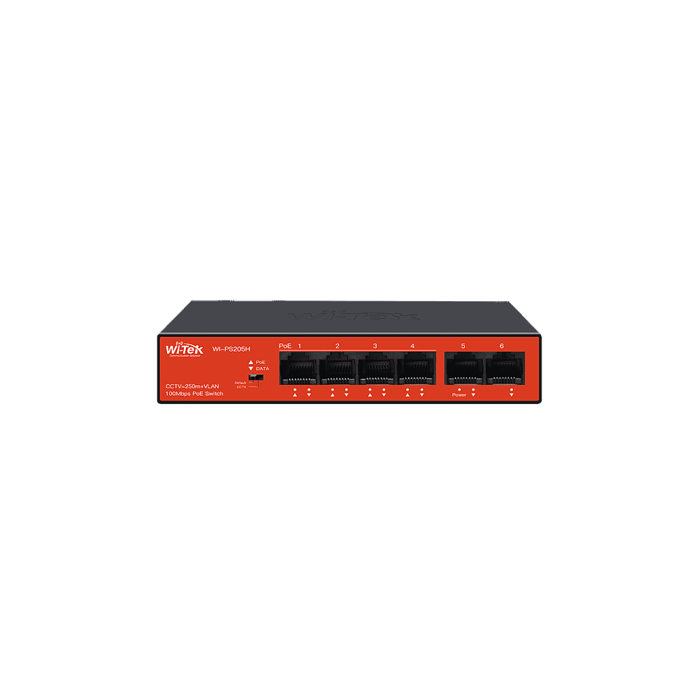 Коммутатор Wi-Tek WI-PS205H v3, 6x100 Мбит/с (WI-PS205H v3)