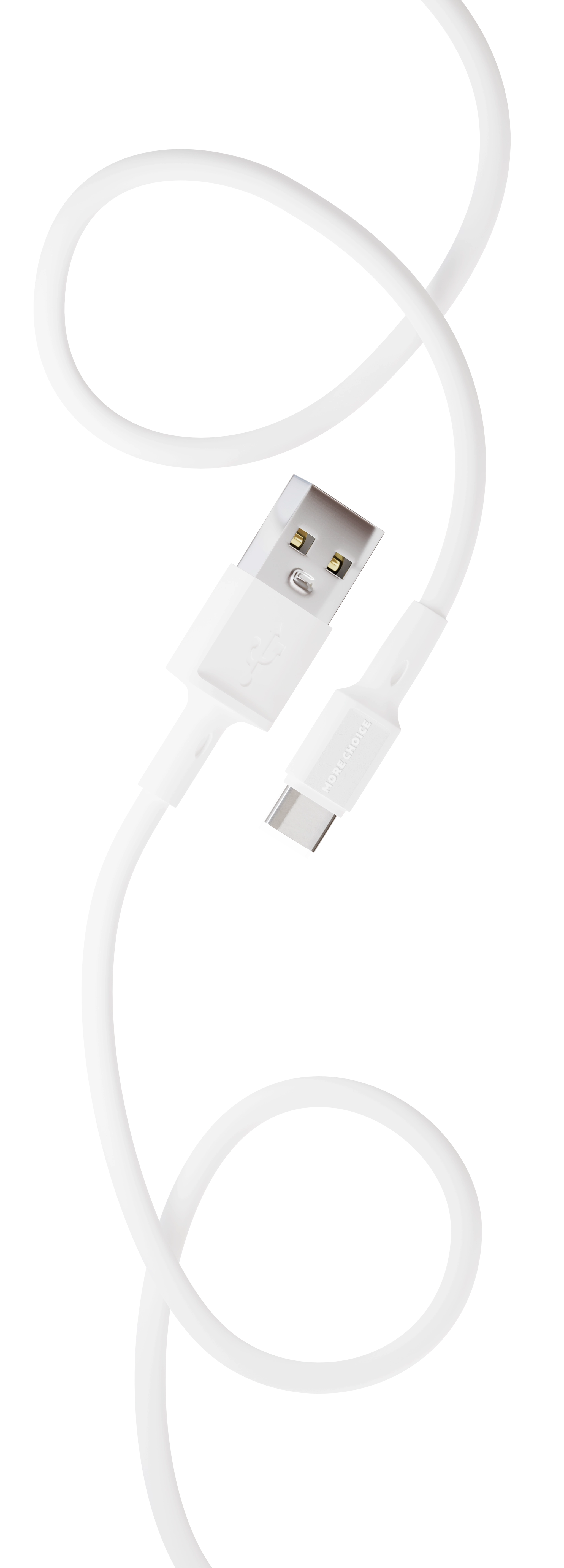 Кабель USB(Am)-USB Type-C(M), 2 м, белый, MORE CHOICE K19a/К19а