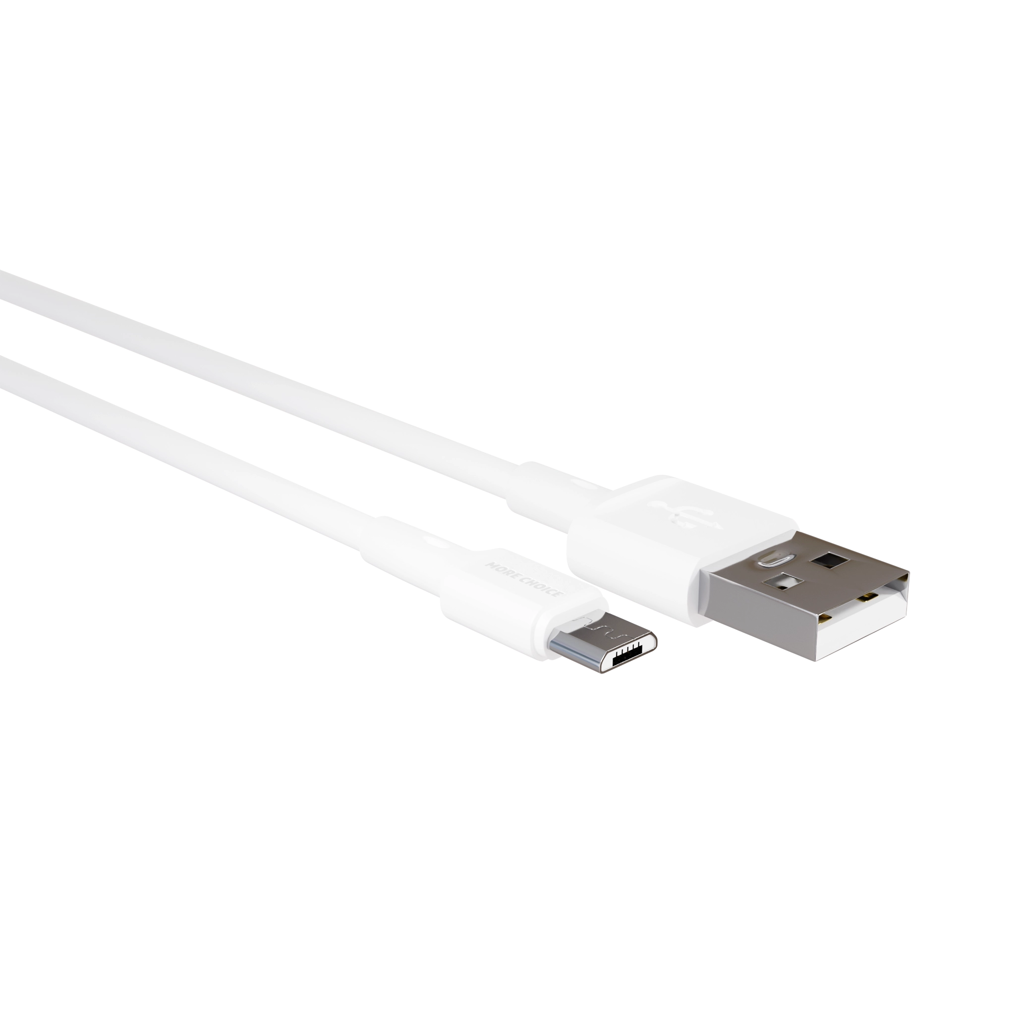 Кабель USB(Am)-Micro USB(Bm), 2 м, белый, MORE CHOICE K19m/К19м