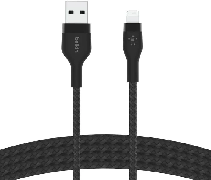 Кабель USB(Am)-Lightning 8-pin(M), 3 м, черный, Belkin BoostCharge Pro Flex (CAA010bt3MBK)