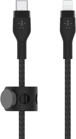 Кабель USB Type-C(M)-Lightning 8-pin(M), 3 м, черный, Belkin BoostCharge Pro Flex (CAA011bt3MBK)