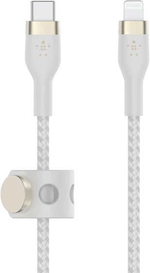 Кабель USB Type-C(M)-Lightning 8-pin(M), 1 м, белый, Belkin BoostCharge Pro Flex (CAA011bt1MWH)