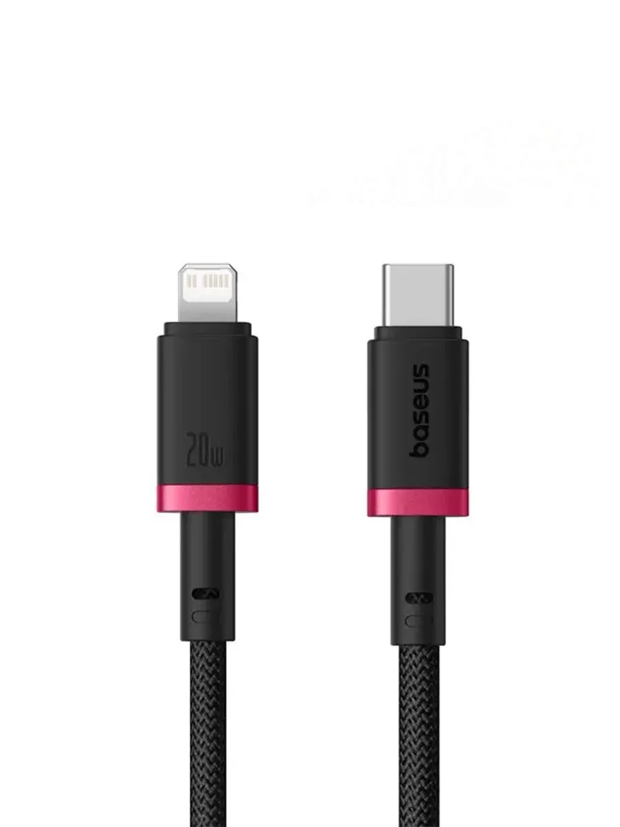 Кабель USB Type-C(M)-Lightning 8-pin(M), 2 м, черный/красный, Baseus Dura (P10377800U01-03)
