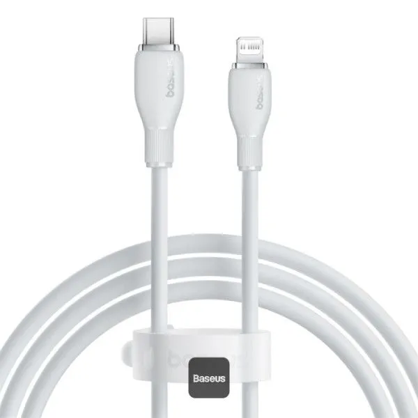 Кабель USB Type-C(M)-Lightning 8-pin(M), 1 м, белый, Baseus Ultra-Fast P10376300222-02 (P10376300222-02)
