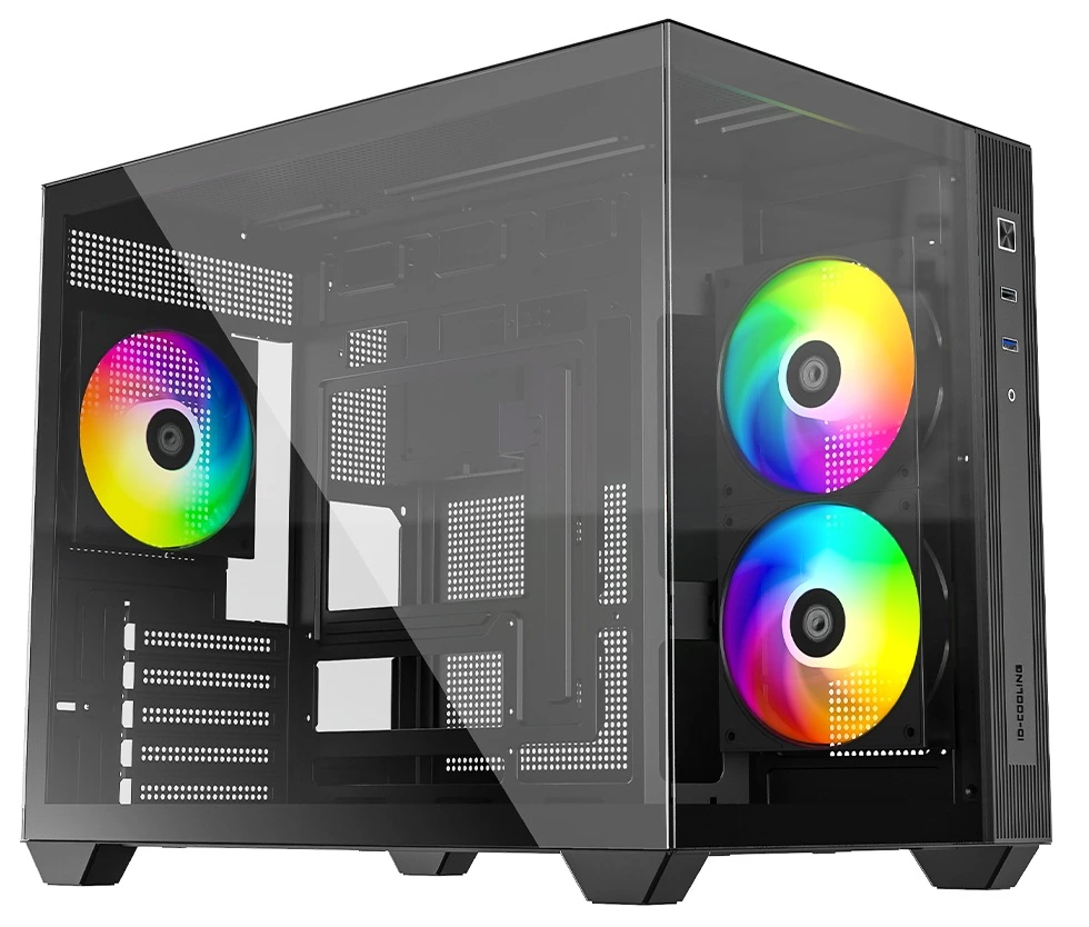 Корпус ID-Cooling VIEW 500 ARGB, Mini-Tower, без БП, черный