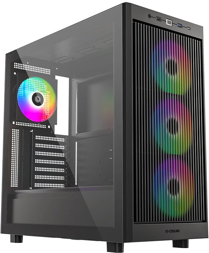 Корпус ID-Cooling Ware 510 ARGB, Midi-Tower, без БП, черный
