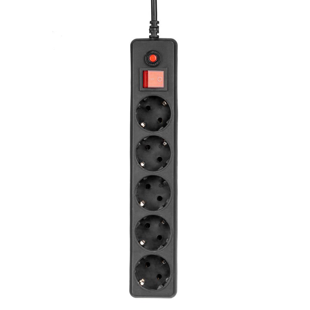 Сетевой фильтр Filum FL-SP3-5-1.8M-BL, 5-розеток, 1.8 м, черный (FL-SP3-5-1.8M-BL/5)