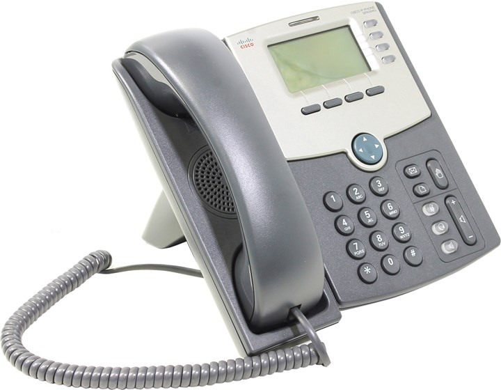 Телефон Cisco (Linksys) SPA504G 4-Line IP with Display, PoE, PC Port б/у, явные следы эксплуатации (комплект трубка, устройство, провод, подставка)