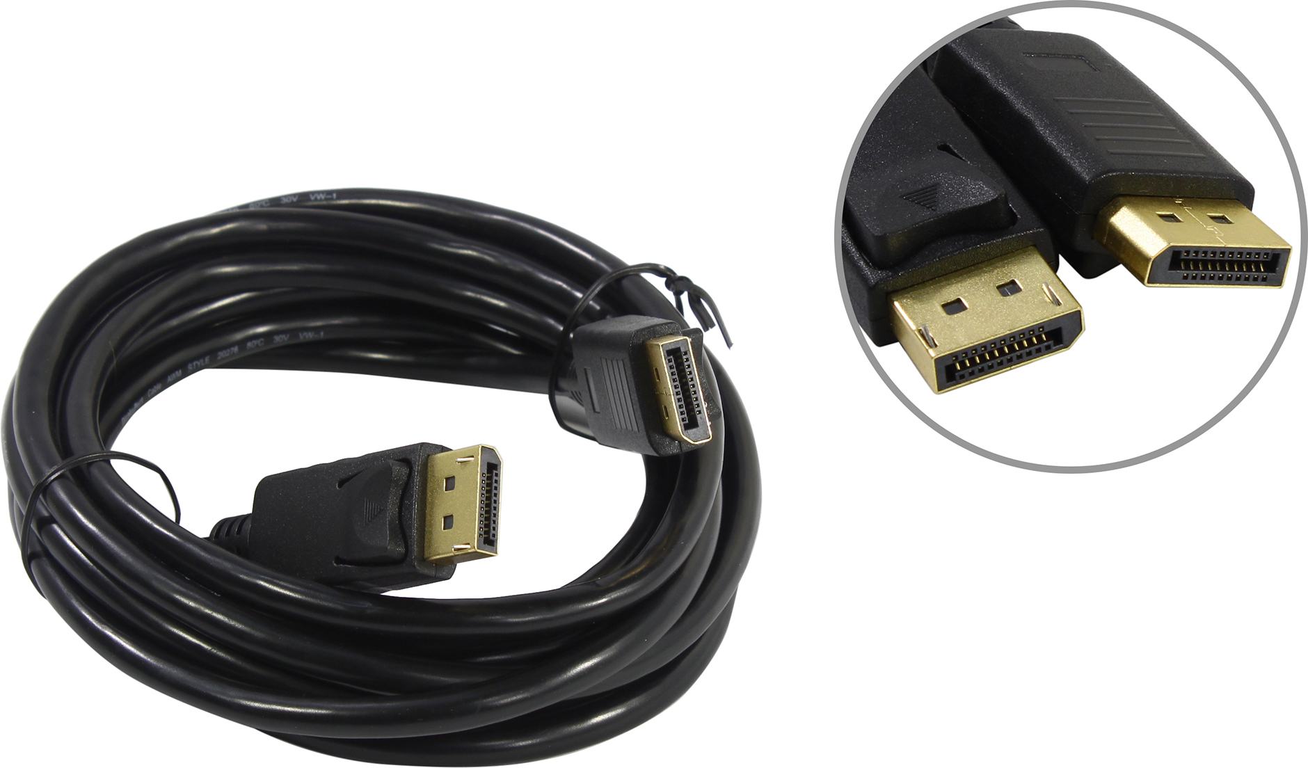 Кабель DisplayPort(20M)-DisplayPort(20M), v1.2, 3 м, KINGPRICE (KP-DP-V1.2-3M)