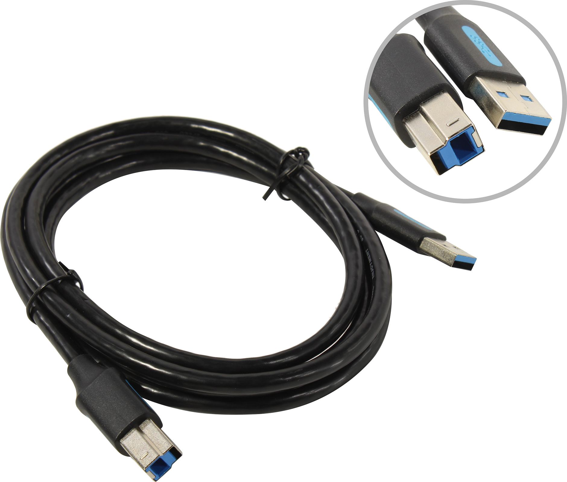 Кабель USB(Am)-USB(Bm), 1.5 м, черный, Vention COOB