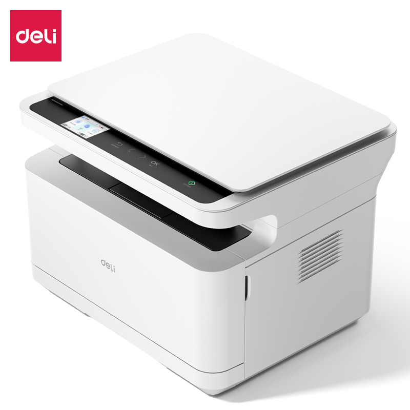 МФУ лазерный Deli M2000DNWs, A4, ч/б, 25 стр/мин (A4 ч/б), 1200x1200 dpi, дуплекс, сетевой, Wi-Fi, USB, белый (M2000DNWs) б/у, следы эксплуатации, установлен картридж Cactus, неродная коробка
