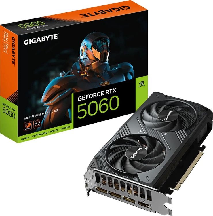 Видеокарта GIGABYTE NVIDIA GeForce RTX 5060 WINDFORCE MAX OC V2, 8Gb GDDR7