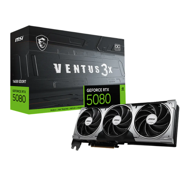 Видеокарта MSI NVIDIA GeForce RTX 5080 VENTUS 3X, 16Gb GDDR7