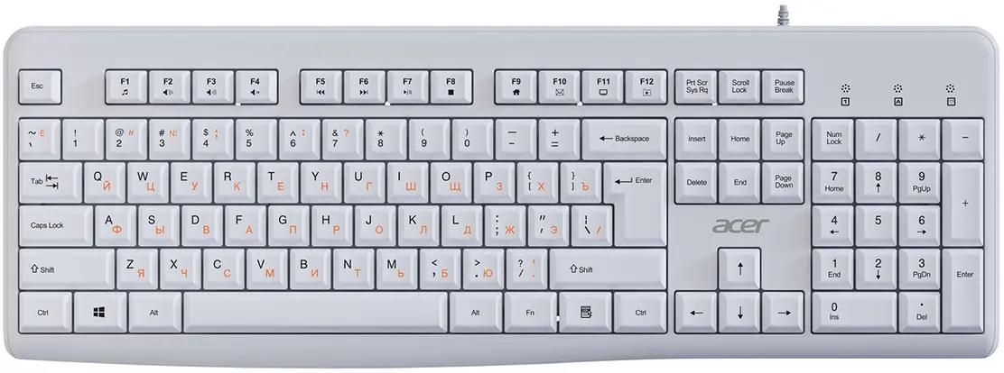 Клавиатура Acer OKW500, USB, белый (ZL.KBDEE.01S)