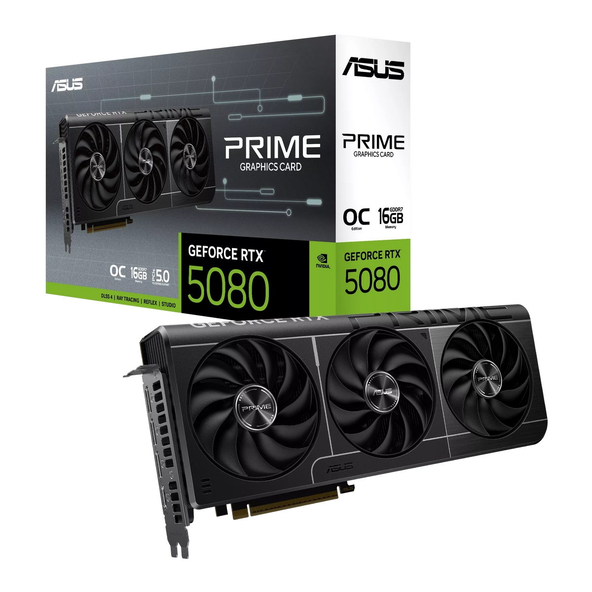 Видеокарта ASUS NVIDIA GeForce RTX 5080 PRIME EVO OC, 16Gb GDDR7