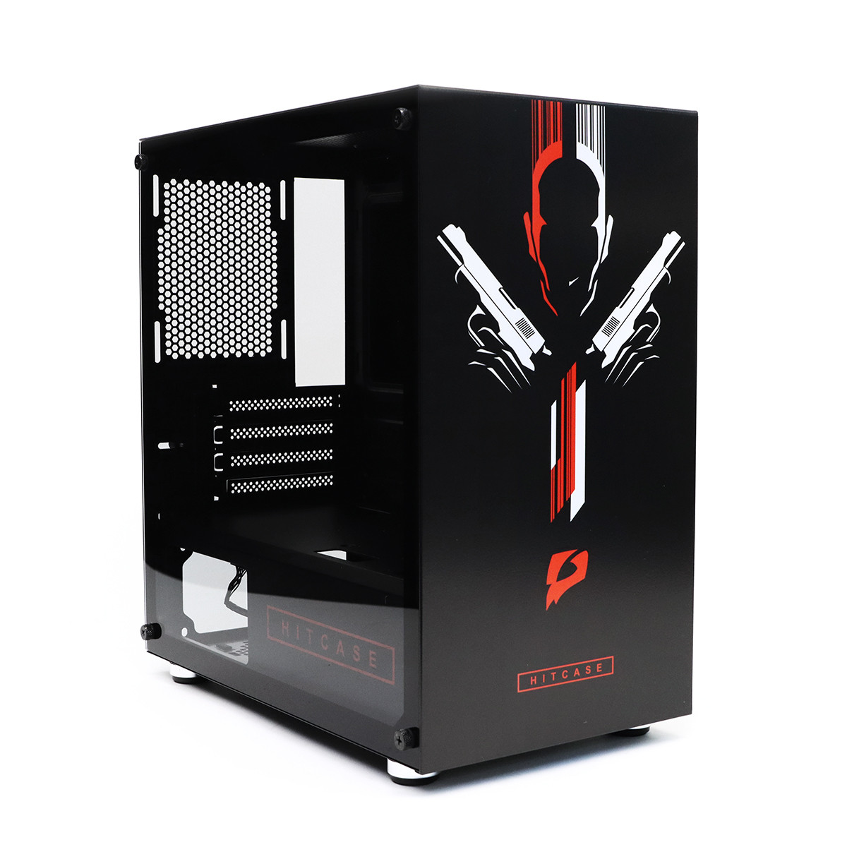 Корпус e2e4 HitCase, mATX, Mini-Tower, USB 3.0, черный (OT-GCM-01-B-HC) б/у, следы монтажа, царапины по корпусу, запыленность