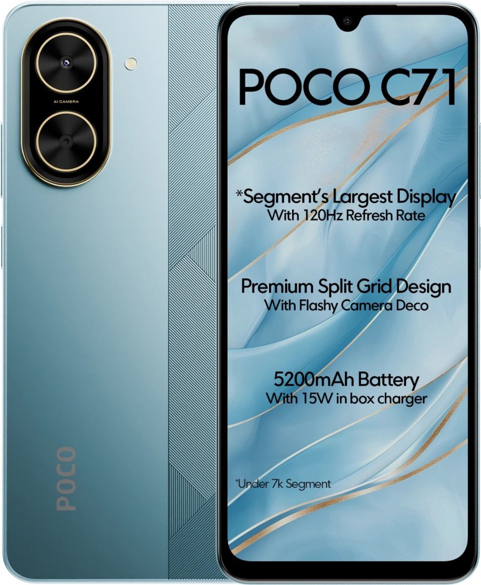 Смартфон POCO C71 4Gb/64Gb синий (MZB0ODORU)