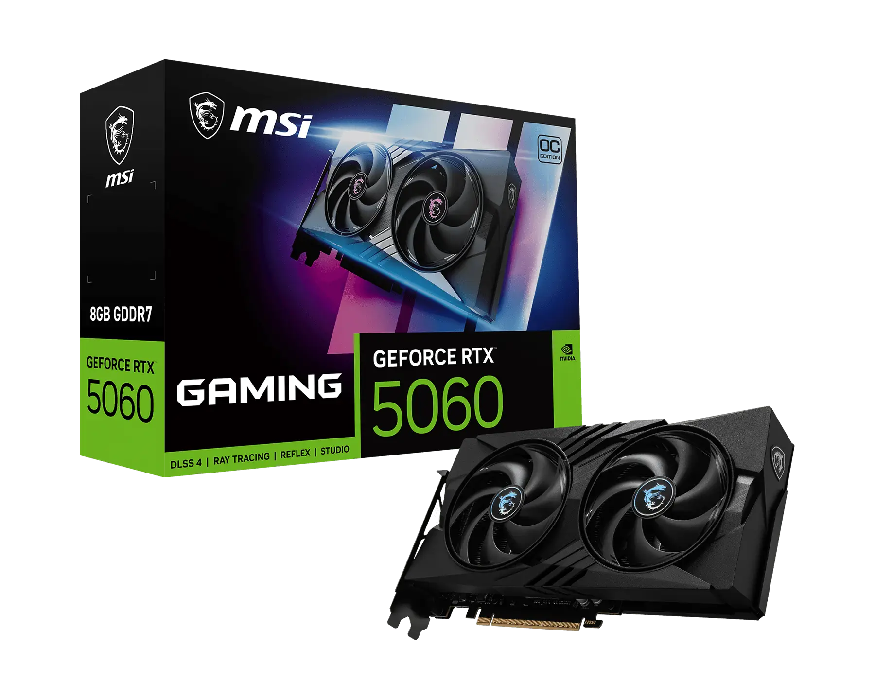 Видеокарта MSI NVIDIA GeForce RTX 5060 GAMING OC V1, 8Gb GDDR7