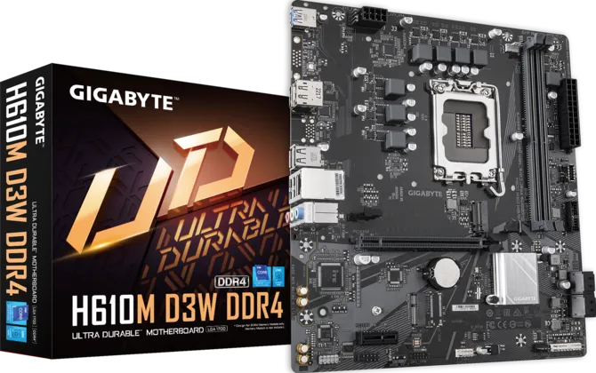 Материнская плата GIGABYTE H610M D3W DDR4, Socket1700, Intel H610, mATX