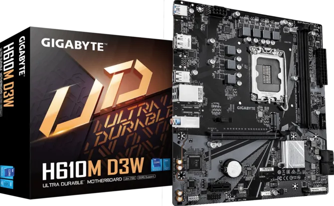 Материнская плата GIGABYTE H610M D3W, Socket1700, Intel H610, mATX