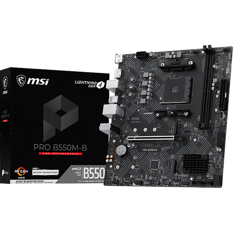 Материнская плата MSI PRO B550M-B, SocketAM4, AMD B550, mATX