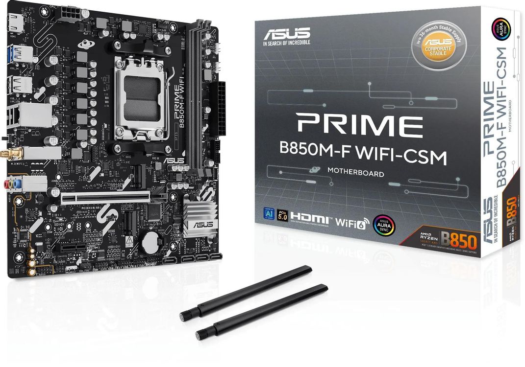 Материнская плата ASUS PRIME B850M-F WIFI, AM5, AMD B850, mATX