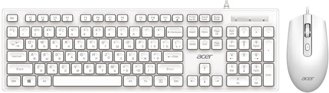 Клавиатура + мышь Acer OCC504, USB, белый (ZL.ACC11.00N)