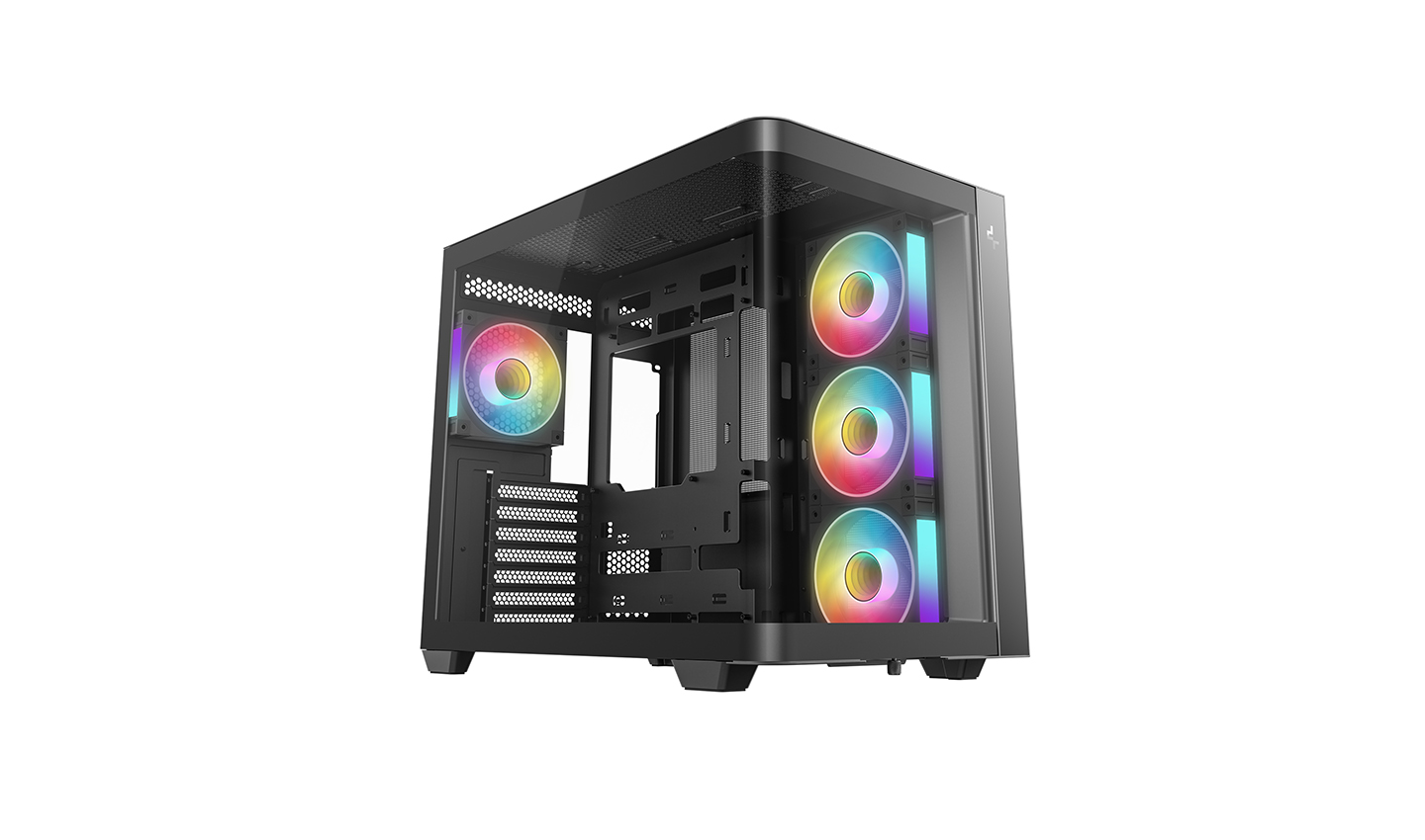 Корпус Deepcool CG530U 4F, Midi-Tower, без БП, черный