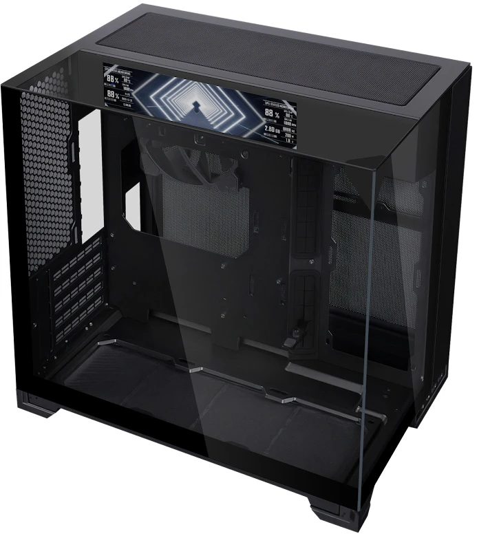 Корпус LIAN-LI O11 Vision-M Digital Black, Mini-Tower, без БП, черный