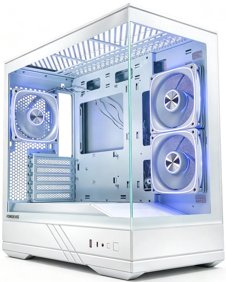 Корпус PowerCase GT3 ARGB White, Mini-Tower, без БП, белый