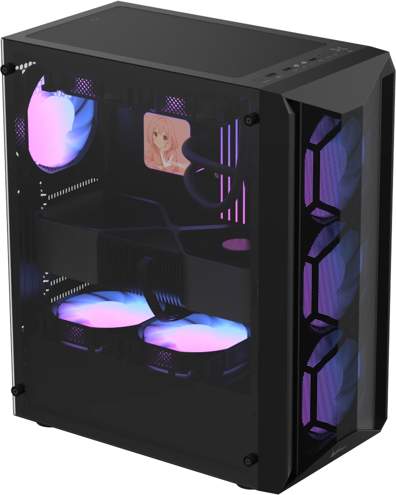 Корпус Formula V Air Power G1 Black, Midi-Tower, без БП, черный