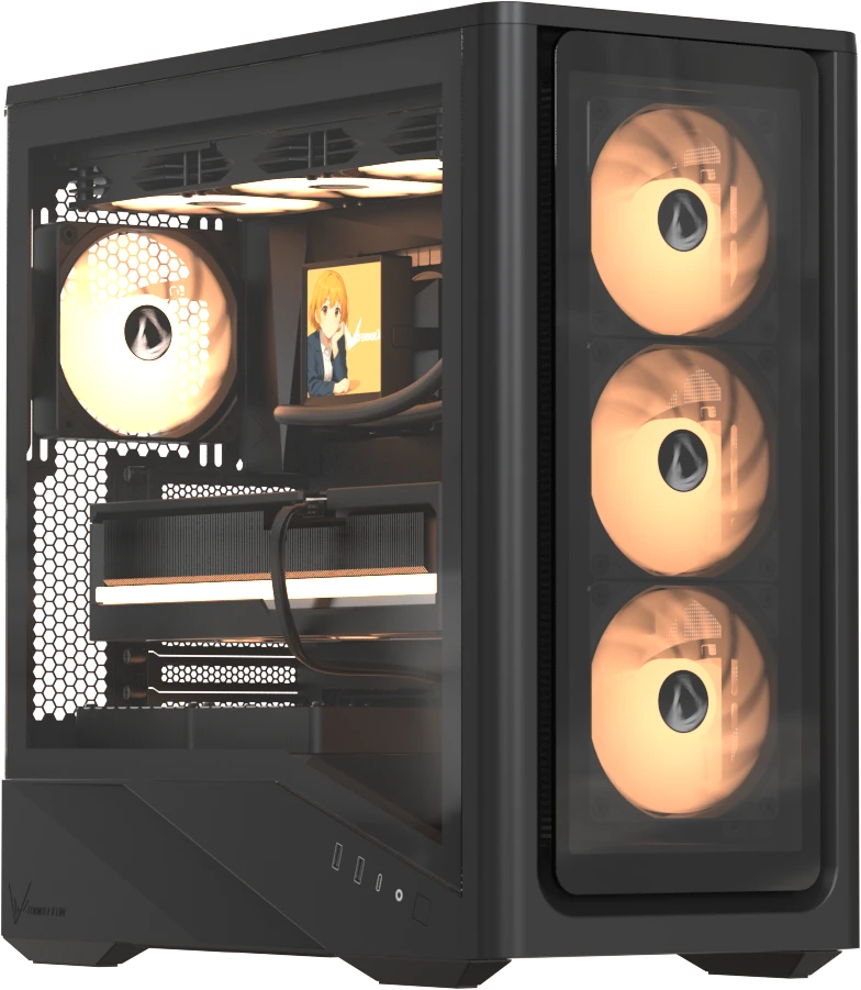 Корпус Formula V Air Power G9 DUO PA Black, Midi-Tower, без БП, черный
