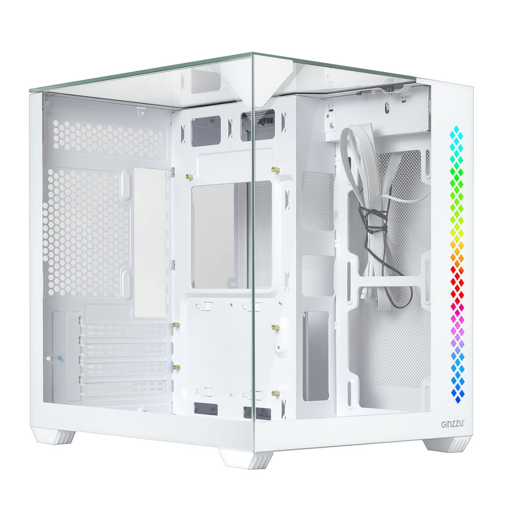 Корпус Ginzzu V440, Mini-Tower, без БП, белый