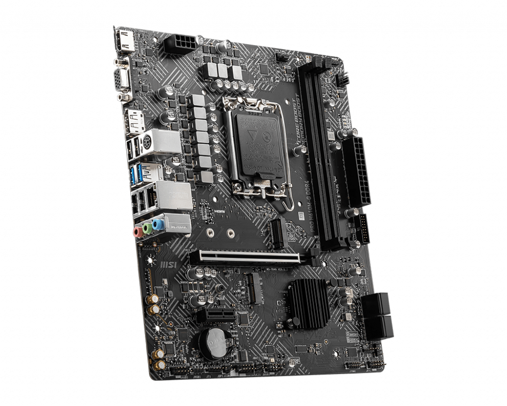 Материнская плата MSI PRO H610M-G DDR4, Socket1700, Intel H610, 2xDDR4, PCI-Ex16, 4SATA3, 7.1-ch, GLAN, 4 USB 3.2, VGA, HDMI, DP, mATX, Retail б/у, после ремонта, в комплекте мат.плата и заглушка в корпус