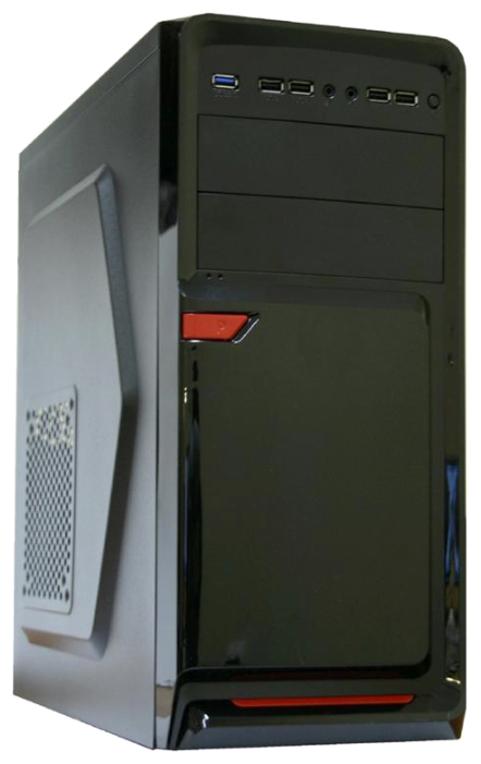 

Корпус Trin 6021 BK-RD-BK, ATX MidiTower, USB 3.0, черный, без БП, 6021